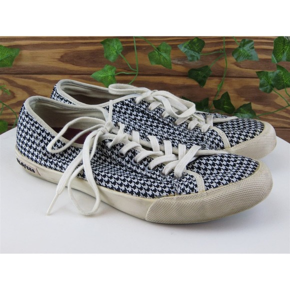 SeaVees Size 8 Sneaker Black Fabric Medium (B,‎ M) Monterey Lace Up Women - Picture 4 of 11